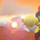 Amarouge fires an arm cannon.